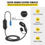 VEVOR Cargador Portátil para Vehículos Eléctricos de 16 A Tipo 2, Cargador Home EV 7,5 m, Cargador de Coche Eléctrico con la Mayoría de los Coches Eléctricos, que Cumplen con la Norma IEC 62196-2