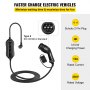 VEVOR Cargador Portátil de Vehículos Eléctricos de 16 A Tipo 2, Cargador Home EV 3,6 kW Cargador de Coche EV Compatible con la Mayoría de los Coches Eléctricos, que Cumplen con la Norma IEC 62196-2