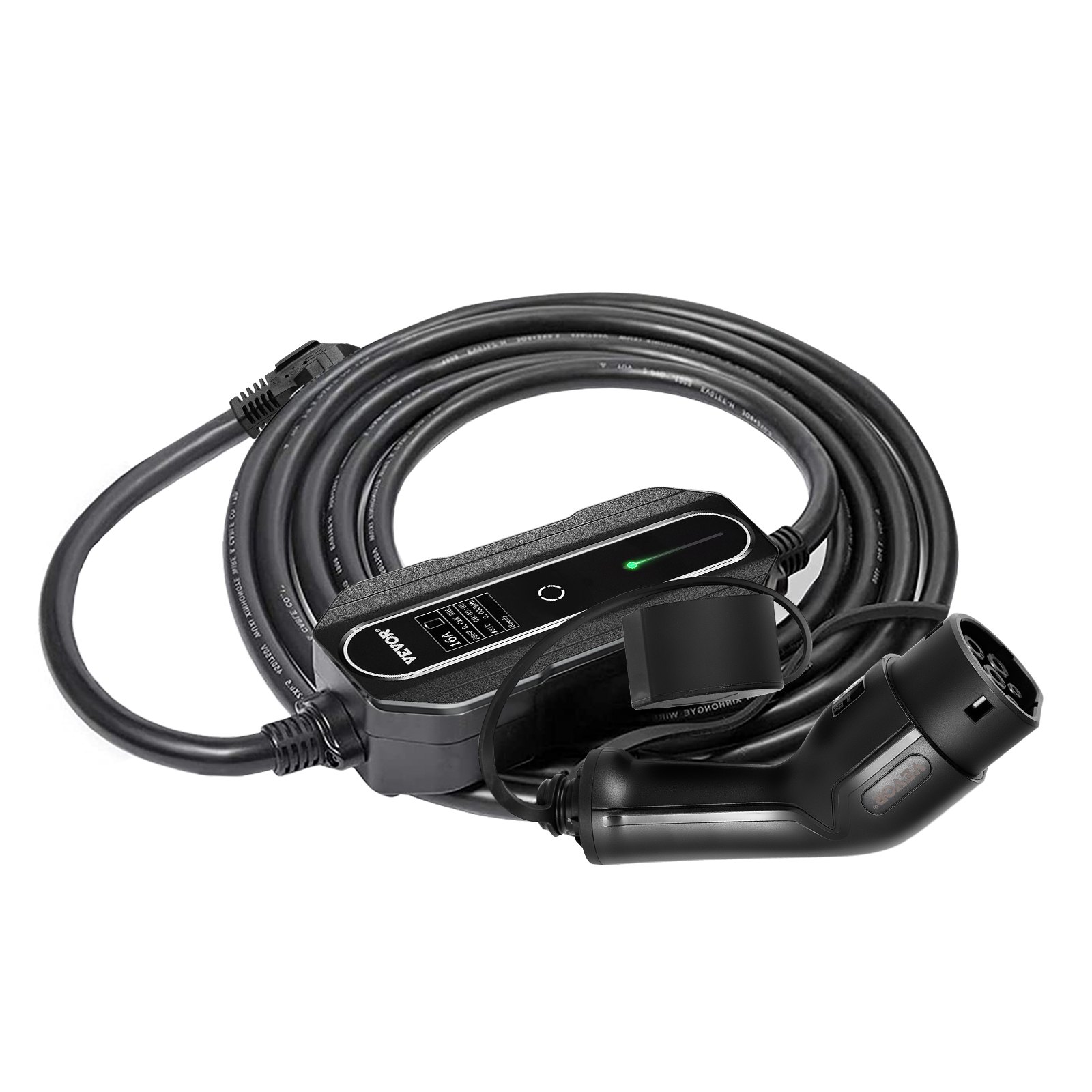 VEVOR Cargador Portátil de Vehículos Eléctricos de 16 A Tipo 2, Cargador Home EV 3,6 kW Cargador de Coche EV Compatible con la Mayoría de los Coches Eléctricos, que Cumplen con la Norma IEC 62196-2