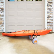 VEVOR Carrito de Kayak de Alta Resistencia Carga de 160 kg Carro de Transporte Plegable para Canoas con Ruedas Sólidas de 30,5 cm Pie de Apoyo Antideslizante y Correa de Amarre para Kayak Canoas Botes