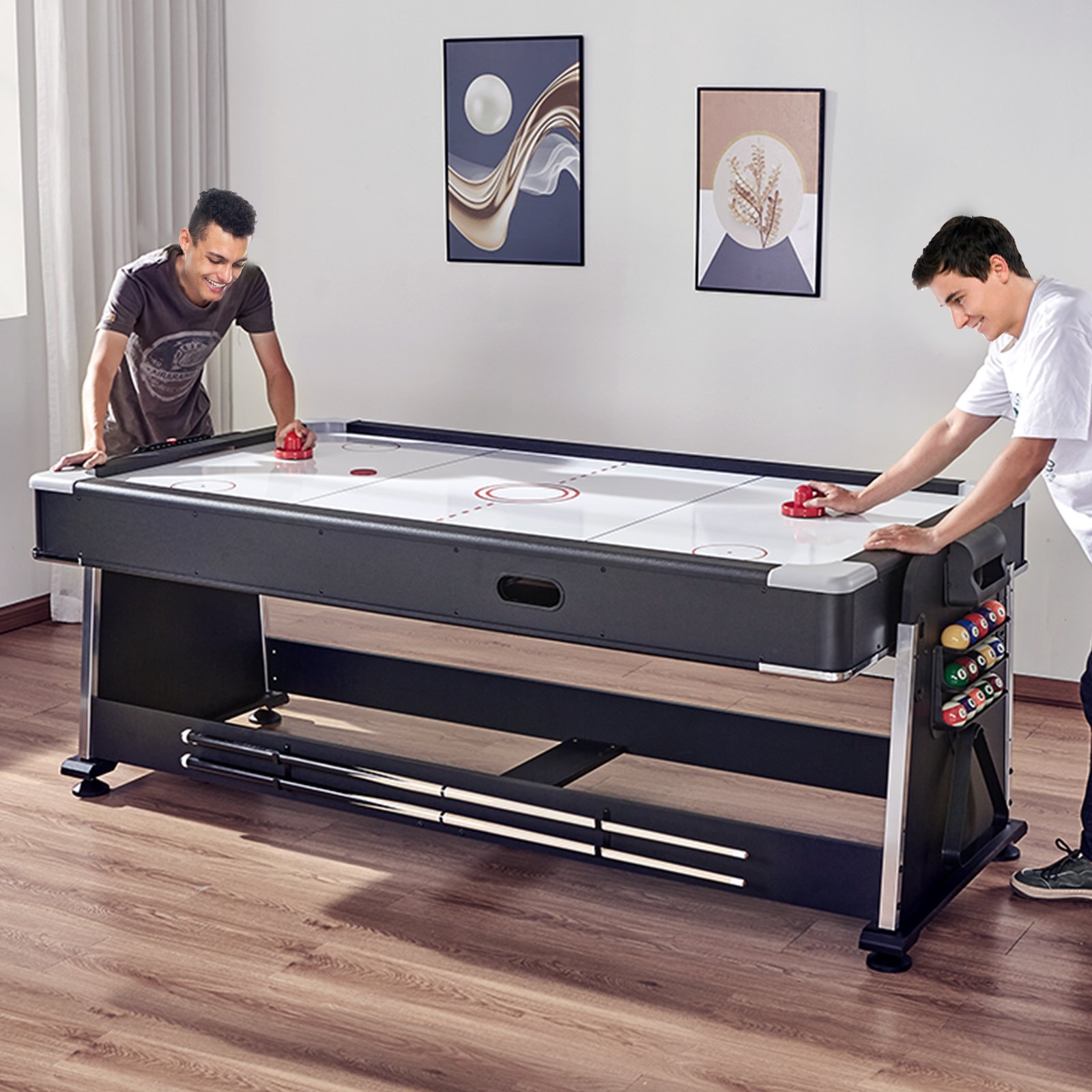 VEVOR Mesa de Juego Multiusos Giratoria para Aire Hockey, Billar, Tenis de Mesa, Juego de Hockey para Sala de Juegos, Hogar Familiar, Juego Mesa Hockey Aire Accesorios para Cada Juego Incluidos
