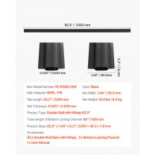 VEVOR Láminas de Privacidad de Doble Pared con Bloqueo Inferior y Alas 2350 mm