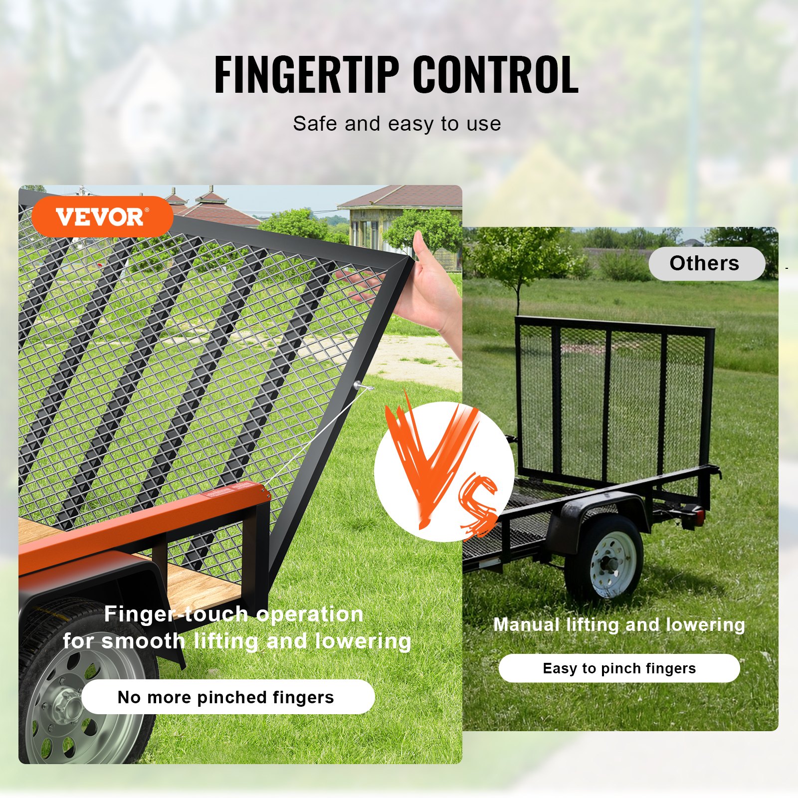 VEVOR 2-sided trailer tailgate lift assist 163 kg, compatible with open trailer tailgate and ramp, with 25.4 to 61 cm side rails and 1.22 to 1.83 m tailgates or ramps