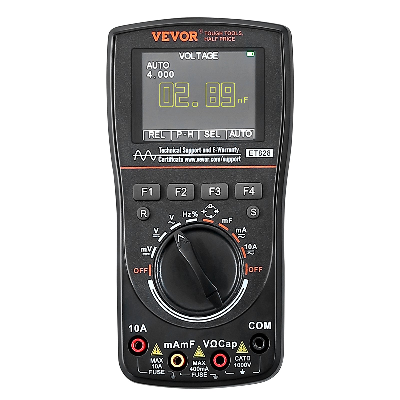 VEVOR Multímetro de Osciloscopio digital portátil 2 en 1 Frecuencia de muestreo de 2,5MS/s Ancho de Banda de 1 MHz con Bolsa LCD de 2,4" para Pruebas de Circuitos Electrónicos de Reparación Automática
