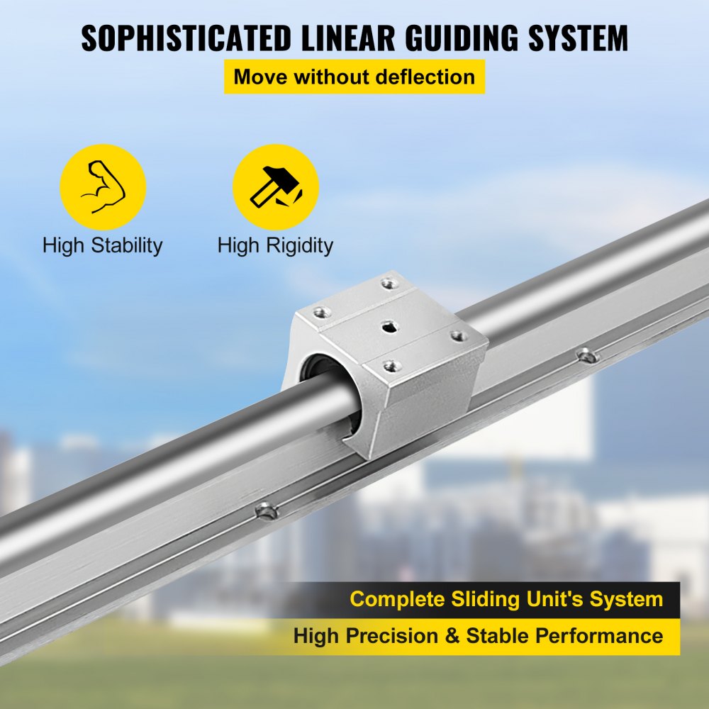 VEVOR Guia Lineal 2 X Rieles Lineales Sbr20-1200 Mm 4 X Bloque Deslizante De Rodamiento De 20 Mm