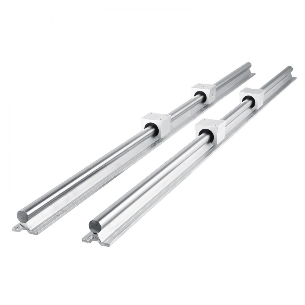 VEVOR Guia Lineal 2 X Rieles Lineales Sbr20-1200 Mm 4 X Bloque Deslizante De Rodamiento De 20 Mm