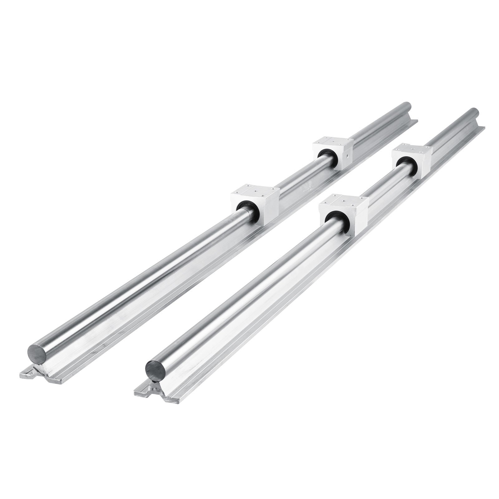 VEVOR Guia Lineal 2 X Rieles Lineales Sbr20-1200 Mm 4 X Bloque Deslizante De Rodamiento De 20 Mm