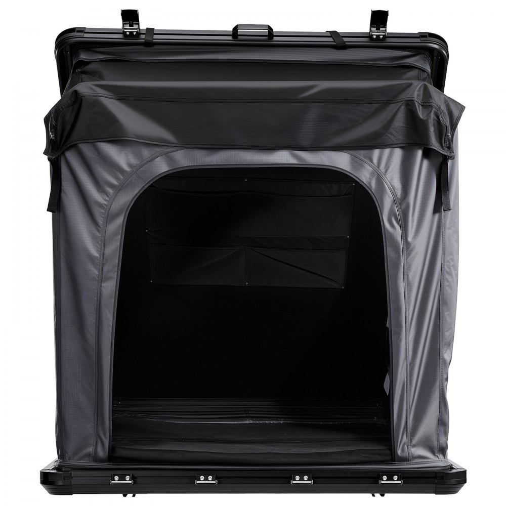VEVOR Tienda de Techo Rígida para 2-3 Personas, Impermeable y Resistente al Viento, Tienda de Campaña para Techo de Coche con Luz LED, Colchón Grueso, Ventana, Escalera, para Jeep, SUV, Camionetas