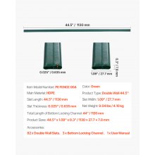 VEVOR Láminas de Privacidad de Doble Pared con Bloqueo Inferior 1130x27,7x7,8 mm