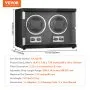 VEVOR Caja enrolladora automática para relojes con capacidad para 2 relojes automáticos con 2 motores silenciosos japoneses Mabuchi 5 modos de cuerda en panel de alta densidad y LED acrílico azul