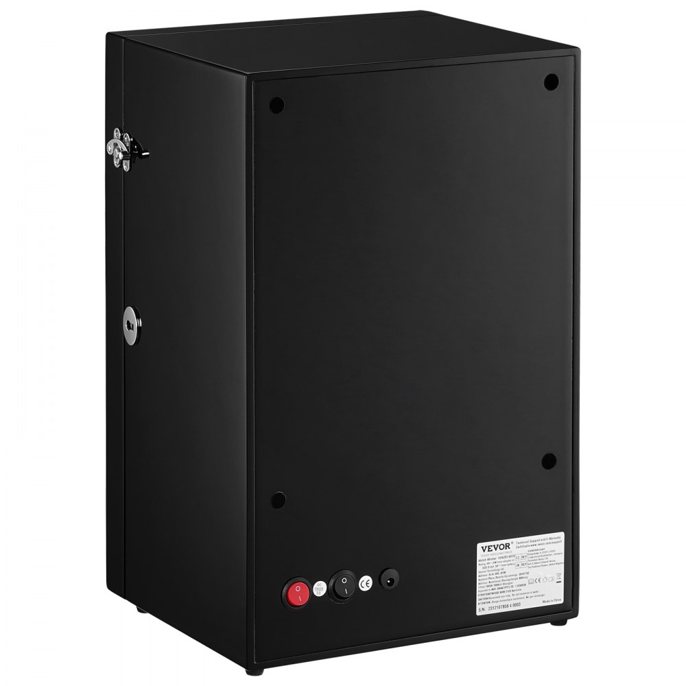 VEVOR Caja enrolladora automática para relojes con capacidad para 4 relojes automáticos con 4 motores silenciosos japoneses Mabuchi 5 modos de cuerda en panel de alta densidad y LED acrílico azul