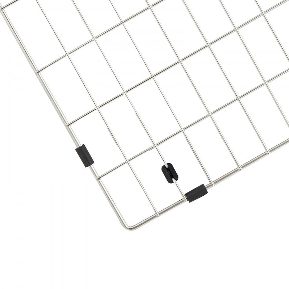 VEVOR Rejilla inferior del fregadero 66x35,5x2,54 cm Alfombrilla para fregadero de cocina de acero inoxidable 304 Desagüe trasero con radio de esquina R25 Accesorio para colocar cubiertos y platos