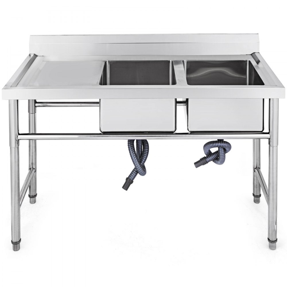 Fregadero 2 Cubetas+Escurridor 130 X 65cm Cocina Desagüe Lavadero Artesanal