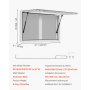 VEVOR Ventana de Concesión de Aleación de Aluminio, para Camiones de Comida, con Ángulo de hasta 85 Grados, con Dos Ventanas Corredizas, Puerta Abatible y Gancho de Arrastre, 915 x 610 mm, Blanco