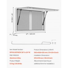 VEVOR Toldo para Puesto de Comida 92 x 61 cm con Ventana a Camiones de Comida