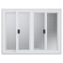 VEVOR Ventana de Concesión para Camión de Comida, Aleación de Aluminio, 4 Ventanas Corredizas y Puerta de Toldo y Gancho de Arrastre, para Remolque Concesión de Camión de Comida, 1248 x 943 x 110 mm