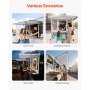 VEVOR Ventana de Concesión de Aleación de Aluminio, para Camiones de Comida, con Ángulo de hasta 85 Grados, 4 Ventanas Corredizas, Puerta Abatible y Gancho de Arrastre, 1346 x 838 mm, Blanco