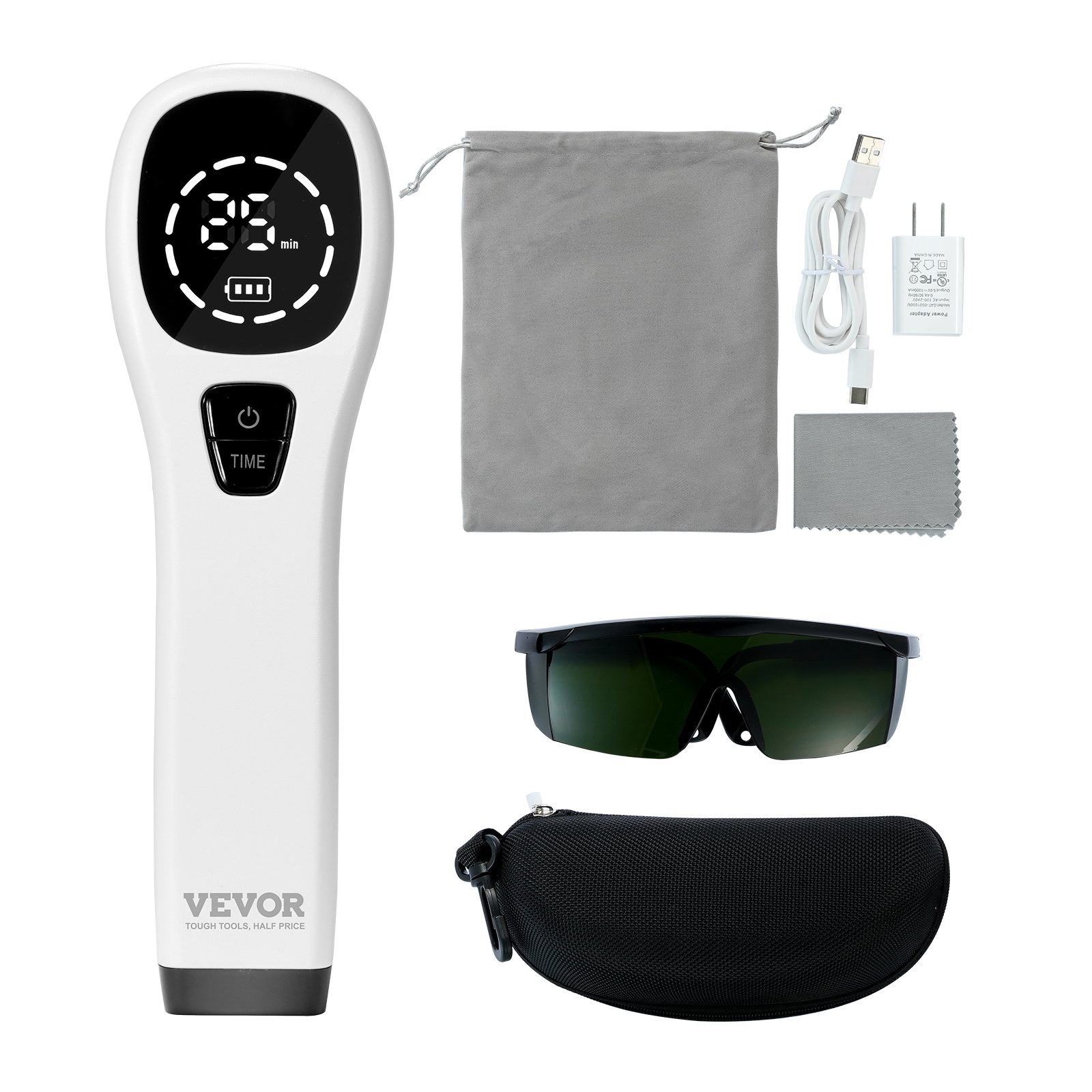 VEVOR Dispositivo de Terapia de Luz Roja 12x650 nm 4x808 nm Pantalla Led Portátil de Terapia de Luz Roja e Infrarroja Cercana para Aliviar Dolor Muscular en Mascotas