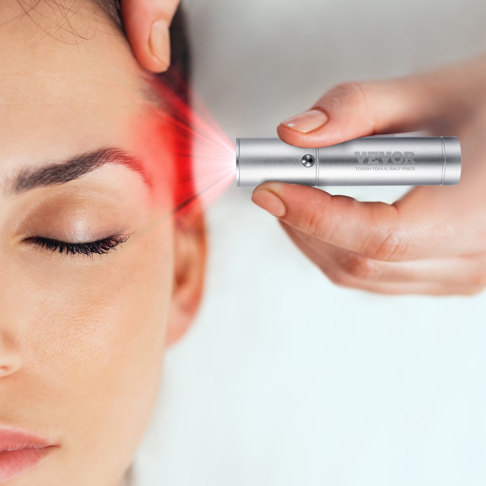 VEVOR Dispositivo de Terapia de Luz Roja Punta Extraíble Varita de Terapia de Luz 2 en 1 Modo de Pulso de 5 Longitudes de Onda Alivio del Dolor Para Cara, Cuerpo, Articulaciones, Boca, Nariz, Orejas