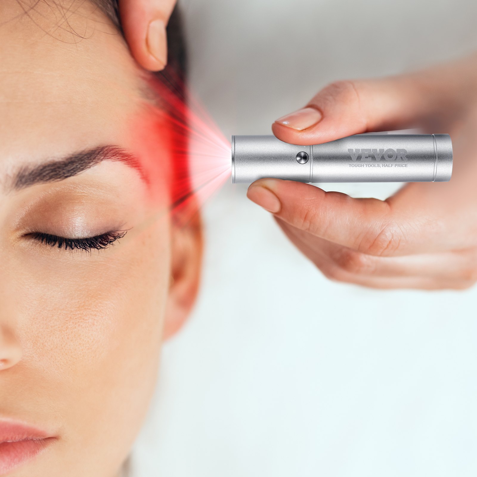 VEVOR Dispositivo de Terapia de Luz Roja Punta Extraíble Varita de Terapia de Luz 2 en 1 Modo de Pulso de 5 Longitudes de Onda Alivio del Dolor Para Cara, Cuerpo, Articulaciones, Boca, Nariz, Orejas