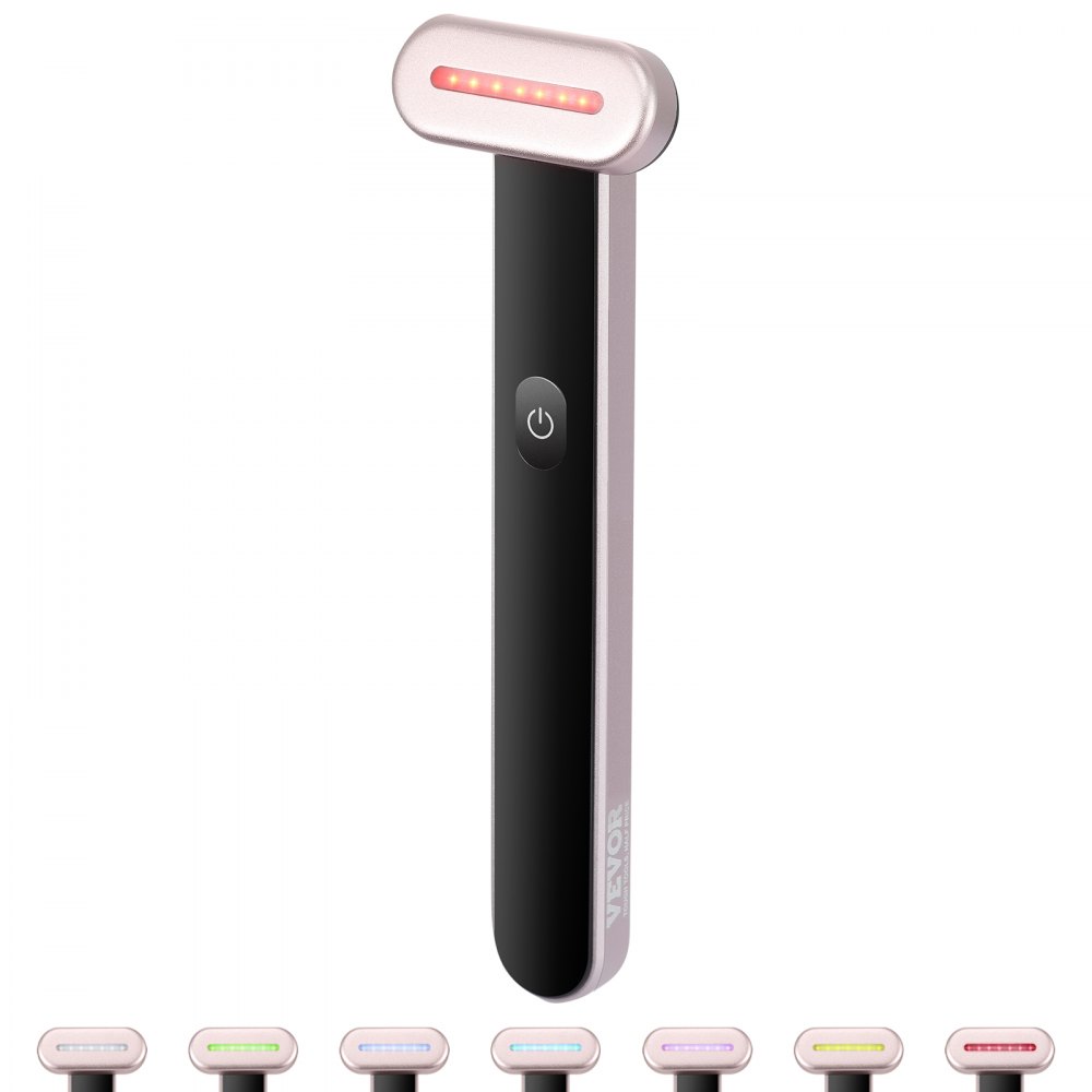 VEVOR Dispositivo de terapia de luz roja para cara, varita de terapia de luz roja LED portátil de 7 colores con terapia de calor, masaje de vibración microcorriente para cara, cuello