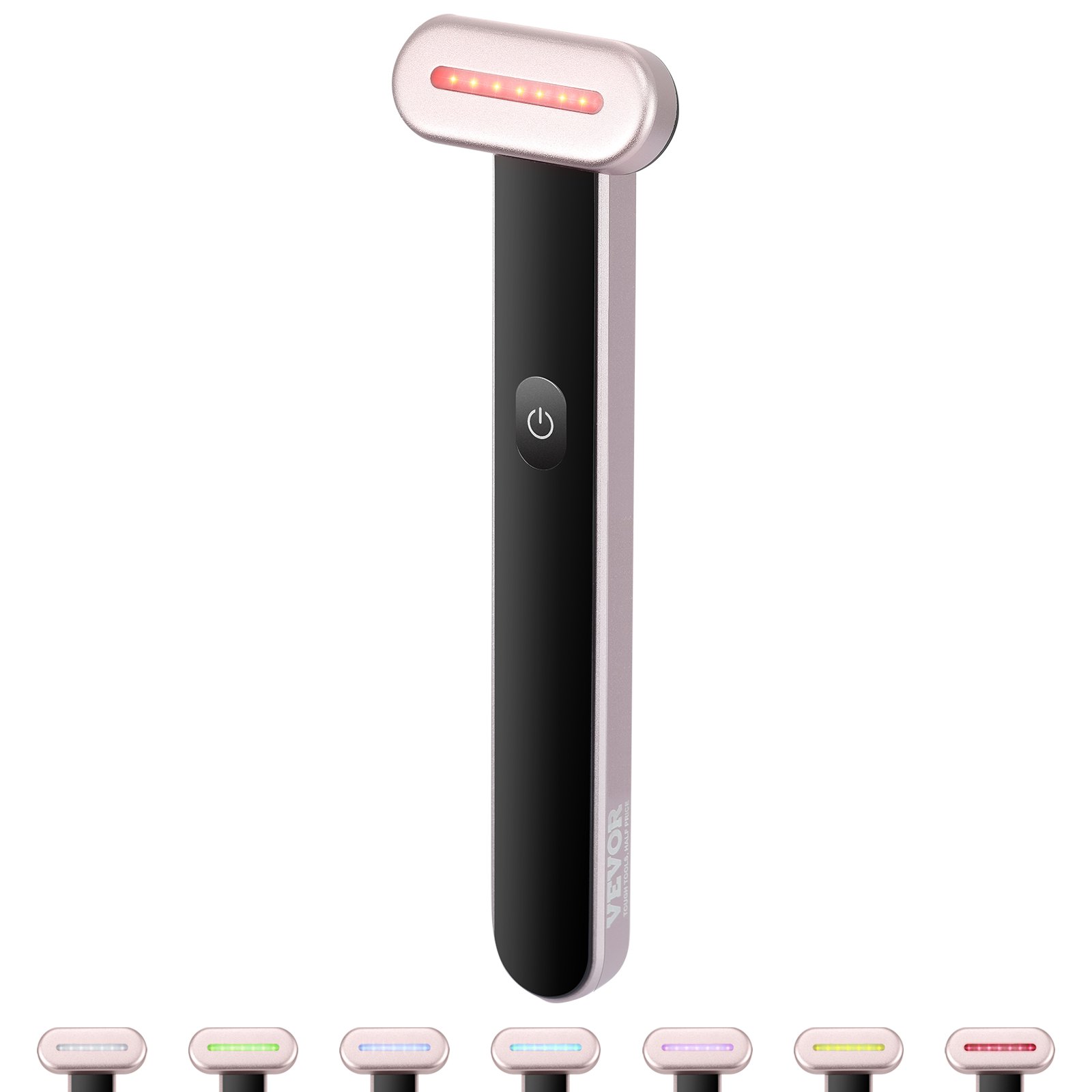 VEVOR Dispositivo de terapia de luz roja para cara, varita de terapia de luz roja LED portátil de 7 colores con terapia de calor, masaje de vibración microcorriente para cara, cuello