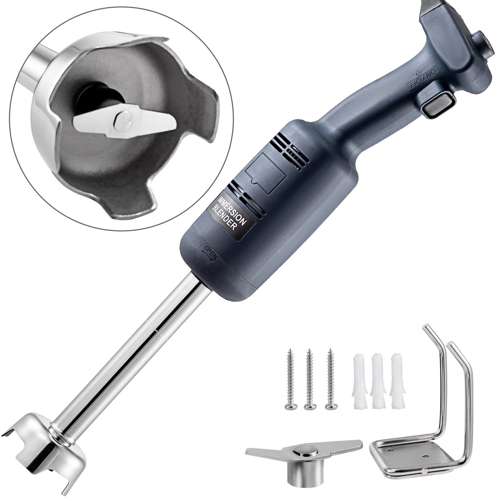 Batidora De Mano Profesional 220w Velocidad Variable 4000-20000rpm Inoxidable