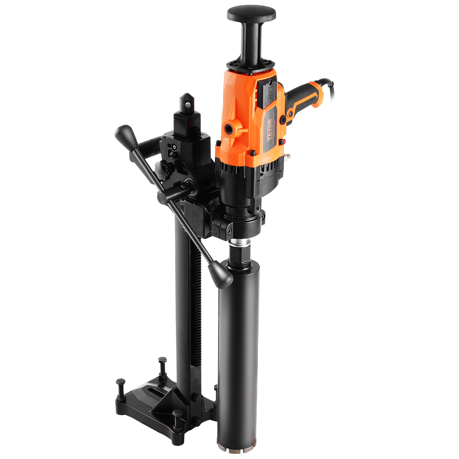 Taladro de núcleo VEVOR, taladro de núcleo de diamante portátil de 0,8 a 7,1 pulgadas de diámetro de perforación con soporte y broca de núcleo, taladro de núcleo de hormigón resistente de 2600 W, uso húmedo y seco, para hormigón, ladrillo, mármol