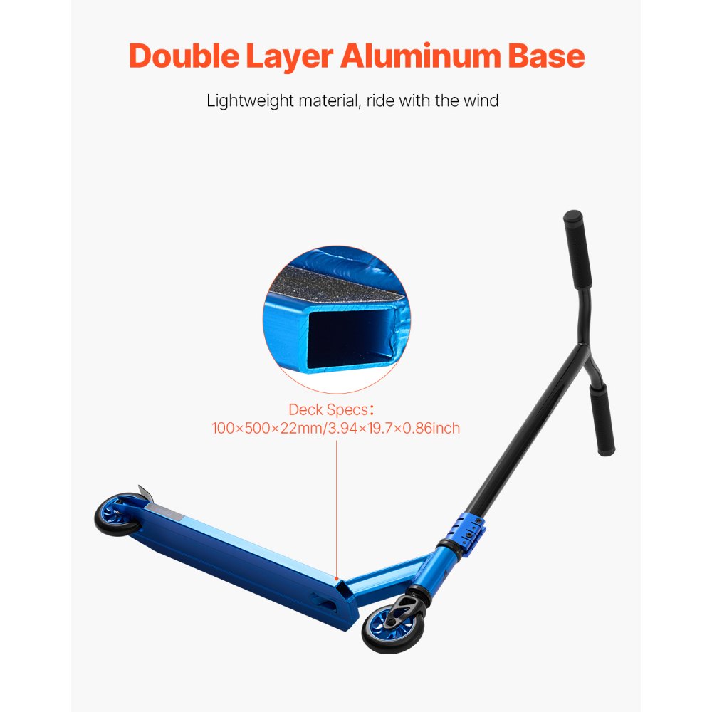 VEVOR Patinete Acrobático para Adolescentes de 9 a 11 Años Patinete de Trucos Ruedas de PU de 100 mm Patinete de Ciudad para Principiantes e Intermedios Plataforma de Aluminio Ligera de Doble Capa