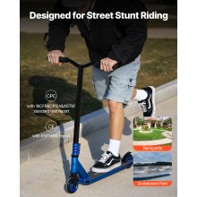 VEVOR Patinete Acrobático con Plataforma de Doble Capa Ruedas de PU de 100 mm