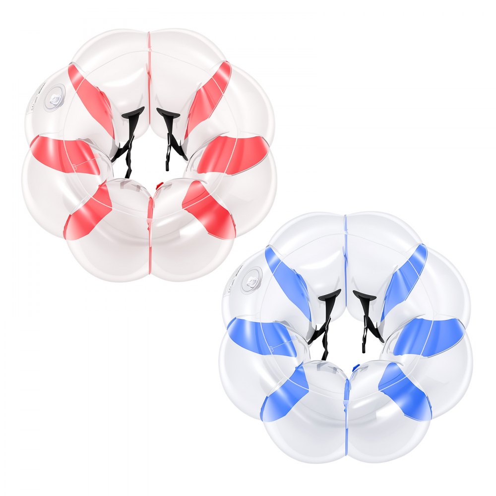 VEVOR Pelotas Inflables de Parachoques 2 Piezas 0,9 m de PVC, con Asas Integradas Termoselladas, Correas de Hombro, para Jardín, Camping, Parque, Césped y Juegos de Equipo al Aire Libre, Azul y Rojo