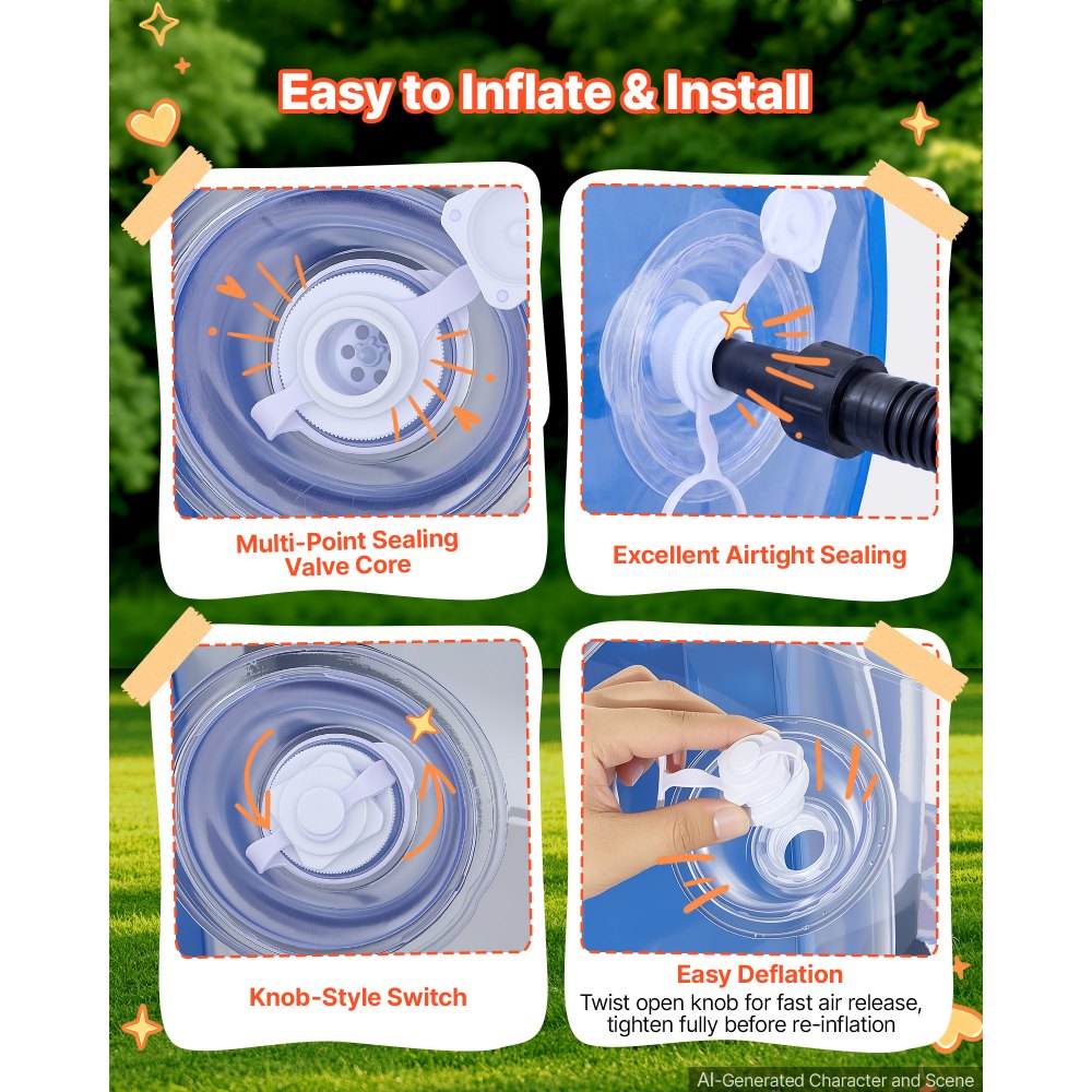VEVOR Pelotas Inflables de Parachoques de 1,2 m, 2 Piezas, de PVC, con Asas Integradas Termoselladas, Correas de Hombro, para Jardín, Camping, Parque, Césped y Juegos de Equipo al Aire Libre, Azul