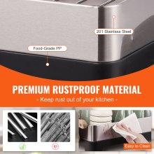 VEVOR Escurreplatos sobre Fregadero de 2 Niveles Escurridor de Platos de Acero Inoxidable y PP Estante de Secado de Platos 42x32x38,5cm con Bandeja de Escurrido Porta Utensilios Extraíble Caño de 360°