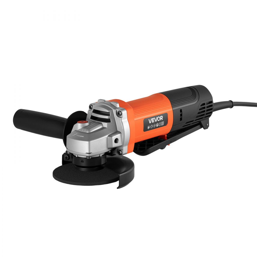 VEVOR Amoladora Angular Eléctrica con Cable, 4,5 A, 12 000 RPM, con Cubierta Antipolvo Ajustable, para Amolar, Cortar y Eliminar Óxido de Metal, Compatible con Disco 114,3 mm, 270 x 90 x 75 mm