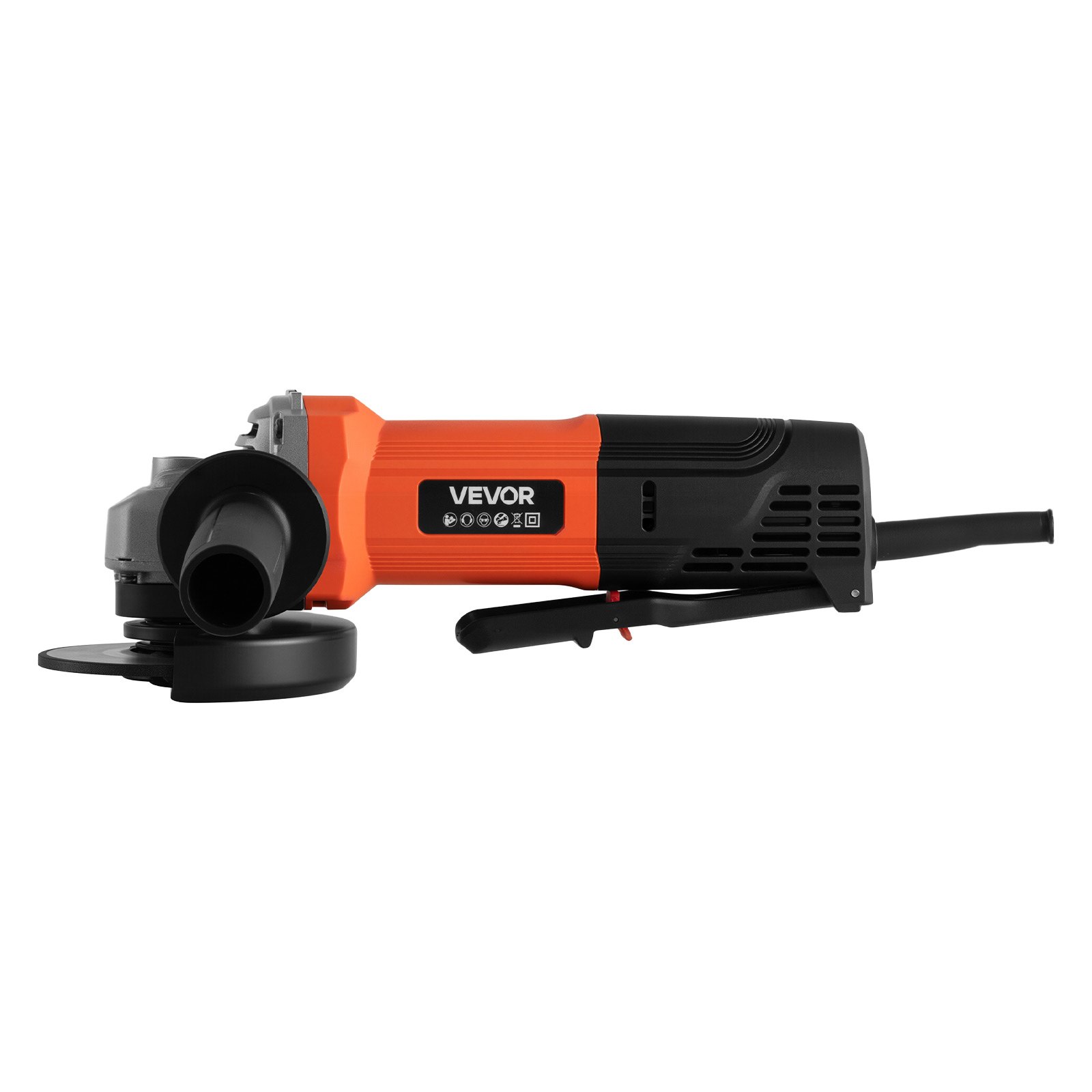 VEVOR Amoladora Angular Eléctrica con Cable, 4,5 A, 12 000 RPM, con Cubierta Antipolvo Ajustable, para Amolar, Cortar y Eliminar Óxido de Metal, Compatible con Disco 114,3 mm, 270 x 90 x 75 mm