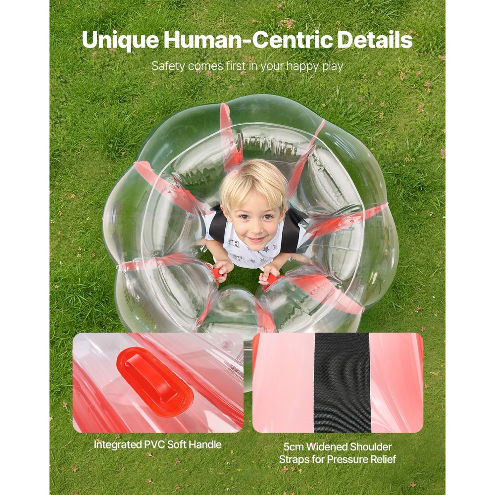 VEVOR 2 Pelotas de Parachoques Inflables, 0,9 m, Diseño de Sumo, Resistente y Grueso, de PVC, Ideal para Juegos de Equipo al Aire Libre, Parques Infantiles, con Rayas Rojas, 950 x 950 x 900 mm