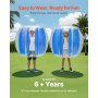 VEVOR 2 Pelotas de Parachoques Inflables, 0,9 m, Diseño de Sumo, Resistente y Grueso, de PVC, con Forma de Hámster Humano, para Juegos en Equipo al Aire Libre, Rayas Azules, 950 x 950 x 900 mm