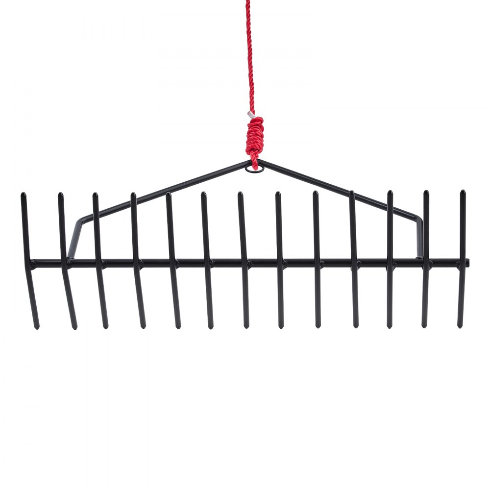 VEVOR Rastrillo para Malezas Acuáticas, Rastrillo Doble Cara para Malezas de Lago 610 x 215 x 355 mm Herramienta Ligera con Cuerda y Orificio de Amarre para Limpiar Estanques, Lagos y Riachuelos