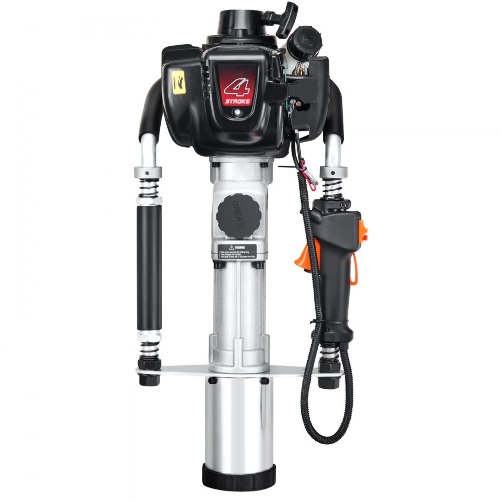 VEVOR Controlador de Postes de Gas 37,7 cc Controlador de Postes de Cerca en T Portátil de 4 Etapas 1000W con 3 Cabezales de Conducción 45/55/88mm para Cercas Agrícolas, Ranchos, Mejoras de Carreteras