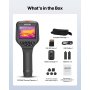 VEVOR Cámara Térmica de Mano con Resolución IR de 256 x 192, Cámara Termográfica Portátil con Cámara Visual de 2 MP, Frecuencia de Actualización de 25 Hz, Rango de Temperatura de -20 °C a 550 °C