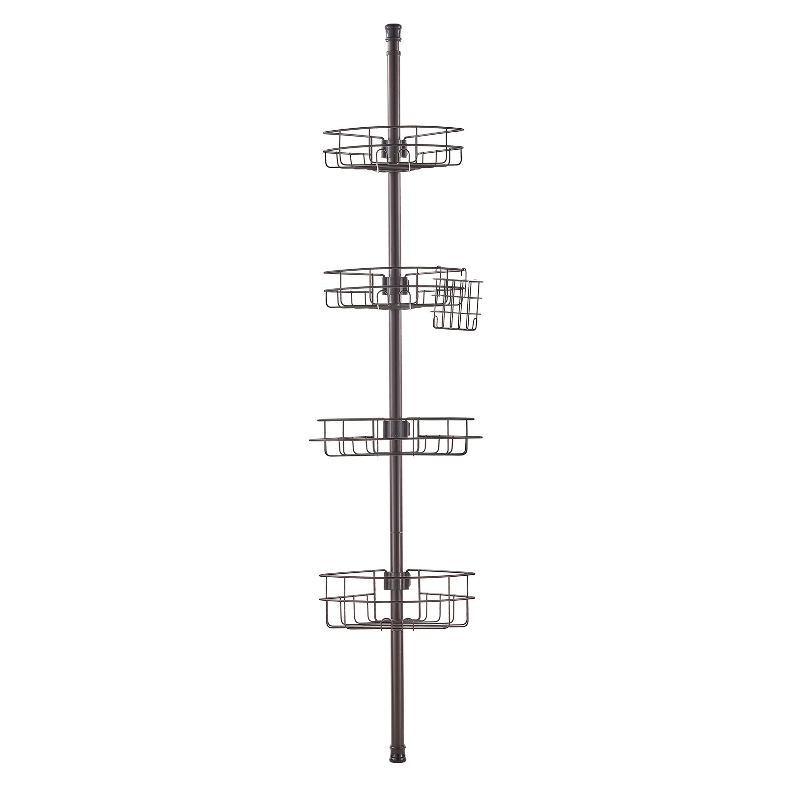 VEVOR Tension rod for corner shower shelf 1422-2895 mm high, multifunctional tension rod for the shower with strong, load-bearing shelf. Tension rod suitable for bathrooms and washrooms. Bronze