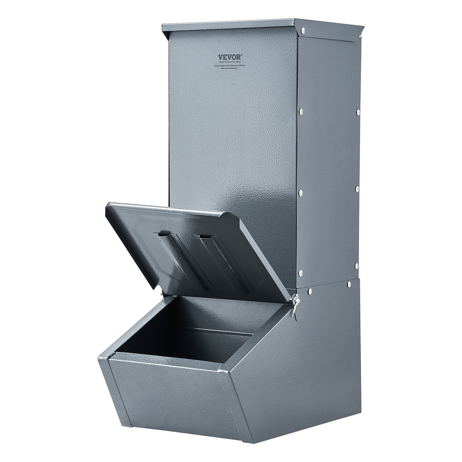 VEVOR Comedero para Cerdos de Capacidad de 90,92 L, Comedero para Cerdos de una Puerta, Comedero para Lechones de Acero Resistente, Comedero de Canaleta Multiusos para Alimentar hasta 5 Cerdos