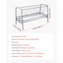 VEVOR Comedero de Heno 2 en 1 para Ganado, Capacidad de 300 L, Comedero de Heno y Granos, 147 x 70 x 86,5 cm, con 2 Canales Profundos, Marco de Acero al Carbono, para Cabras Ovejas Caballos Vacas