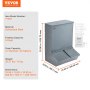 VEVOR Comedero para Cerdos de Capacidad de 90,92 L, Comedero para Cerdos de Doble Puerta, Comedero para Lechones de Acero Resistente, Comedero de Canaleta Multiusos para Alimentar hasta 8 Cerdos