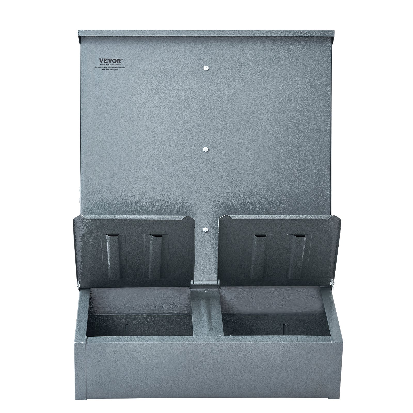 VEVOR Comedero para Cerdos de Capacidad de 90,92 L, Comedero para Cerdos de Doble Puerta, Comedero para Lechones de Acero Resistente, Comedero de Canaleta Multiusos para Alimentar hasta 8 Cerdos