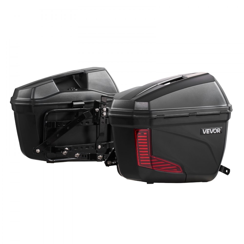 VEVOR Baúles para Moto 23 L x 2, Maletas Laterales para Motocicleta de ABS, Universales, Impermeables, Desmontables, para Lado Izquierdo y Derecho, con Control de Bloqueo de 3 Modos, Carcasa Duradera