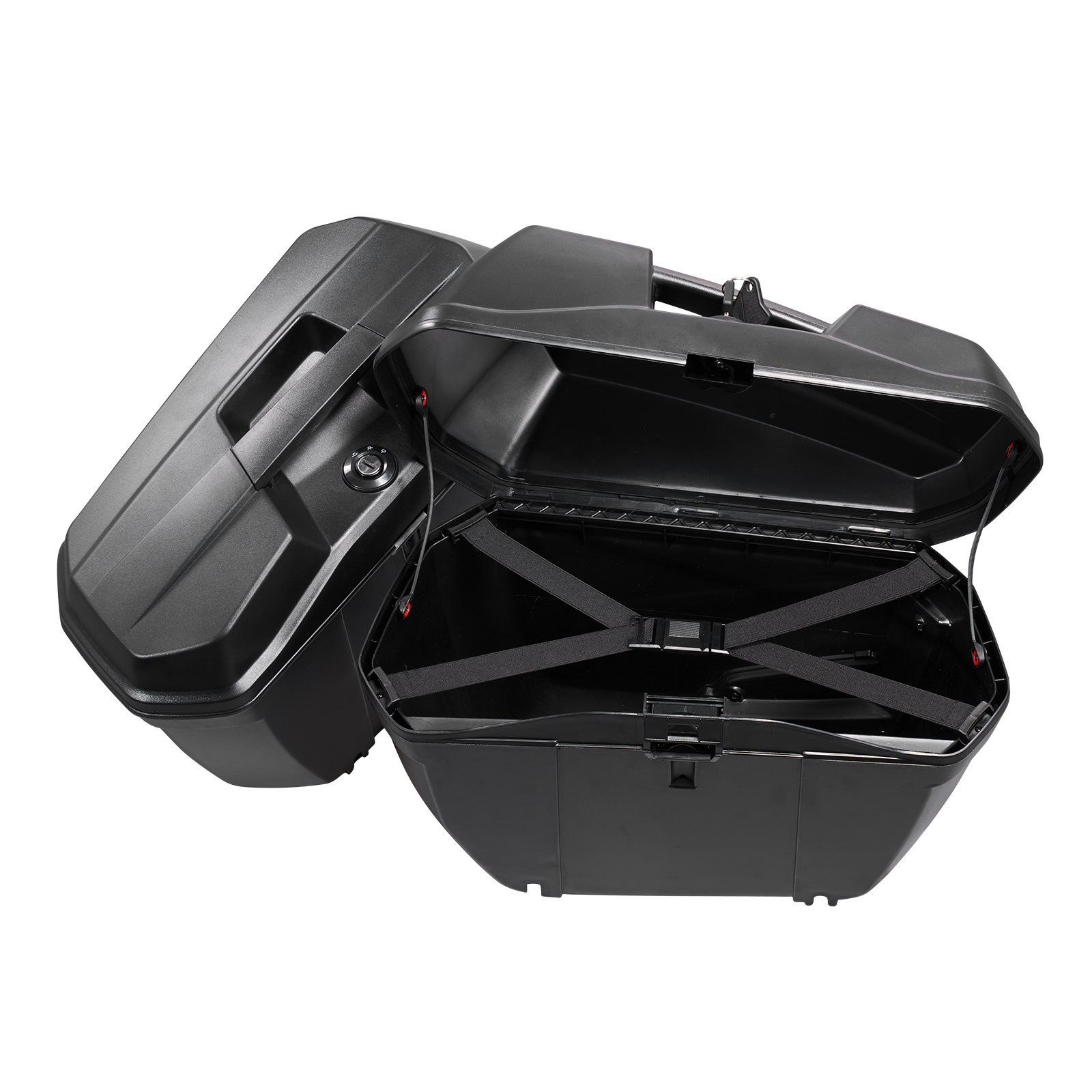 VEVOR Baúles para Moto 23 L x 2, Maletas Laterales para Motocicleta de ABS, Universales, Impermeables, Desmontables, para Lado Izquierdo y Derecho, con Control de Bloqueo de 3 Modos, Carcasa Duradera