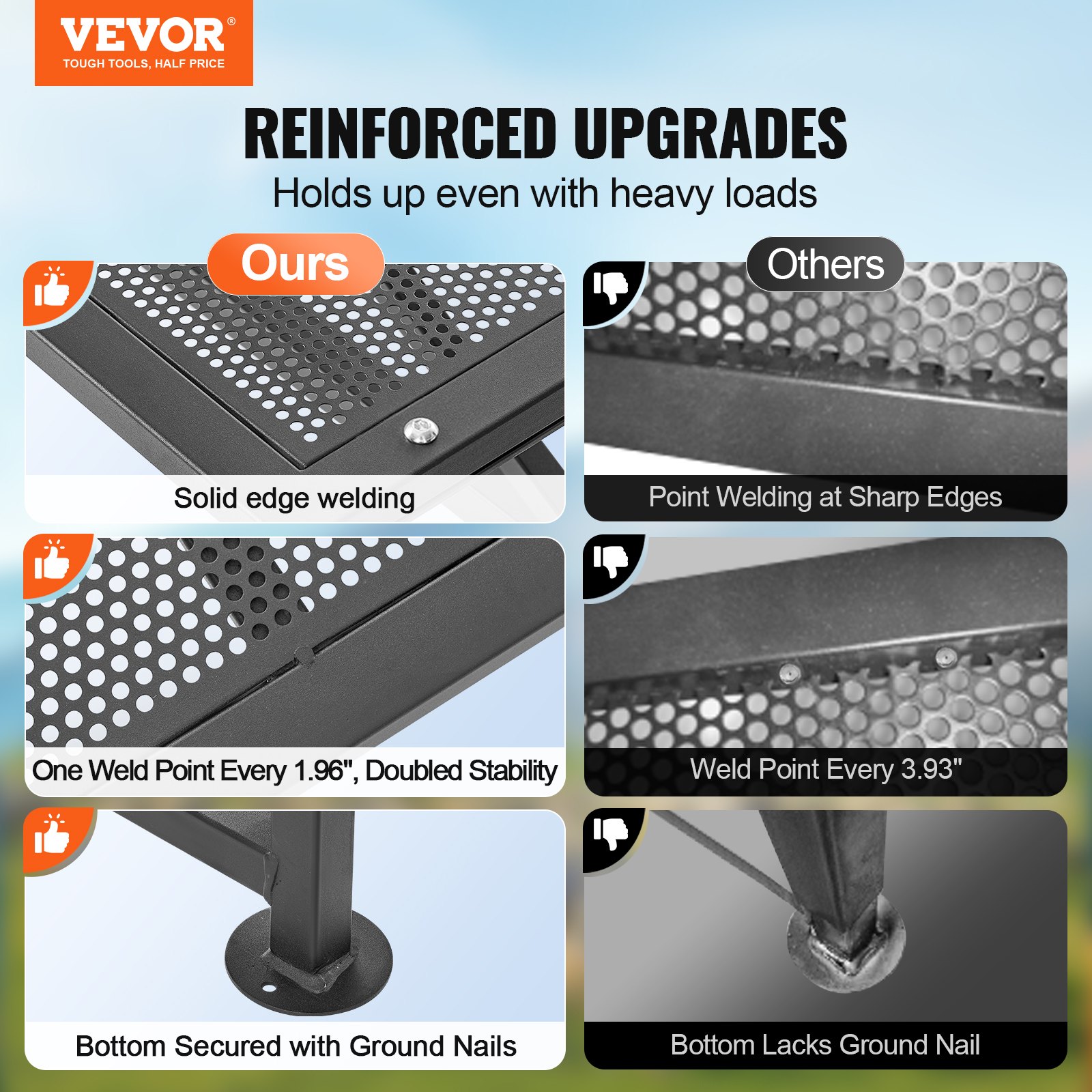 VEVOR Soporte para cabras y ovejas, soporte para ganado de 51 x 23 pulgadas, soporte de metal para ordeño y esquila de ganado, altura ajustable de 21 a 33 pulgadas, con tocado y bucle para la nariz, peso de carga de 500 libras, negro