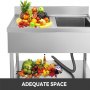 VEVOR Fregadero para Cocina con 1 Compartimiento de Acero Inoxidable, Fregadero de Tazón Profesional de 100 x 60 x 83,5 cm, Fregadero de Calidad Limpieza Fácil para Lavamanos, Restaurantes y Bares