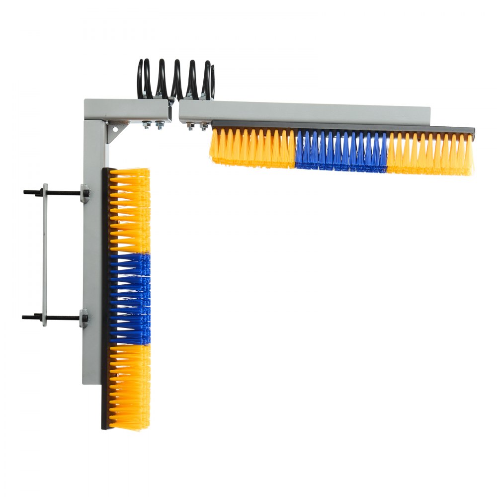 VEVOR Cepillo Rascador para Ganado, 2 Cabezales de 430 x 100 mm, Raspador con Soporte de Montaje, Kit de Accesorios de Instalación, Cepillo de Masaje para Caballos Vacas Ovejas, Color Azul y Amarillo